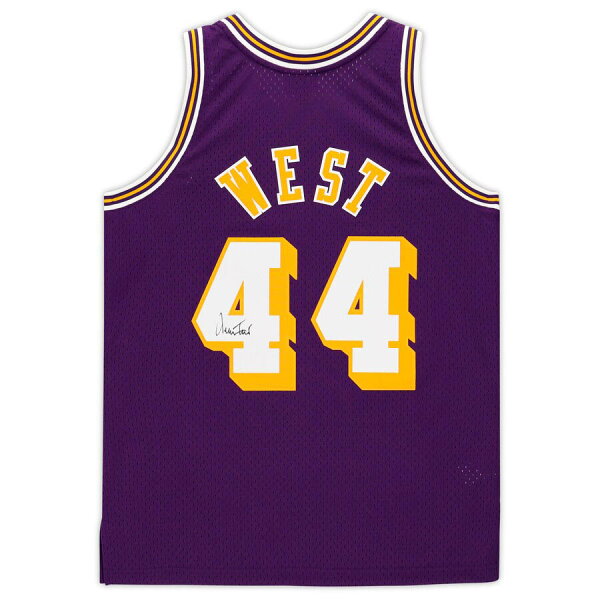 【取寄】NBA ジェリー・ウェスト レイカーズ 直筆サイン 1971-72 スウィングマンジャージ ミッチェル＆ネス/Mitchell & Ness パープル