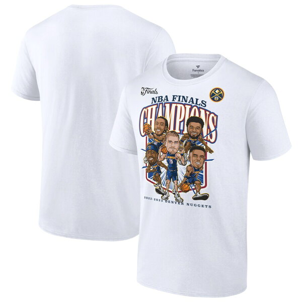 【取寄】NBA ナゲッツ Tシャツ NBAファイナル2023 優勝記念 Windmill Team Caricature T-Shirt Fanatics Branded ホワイト