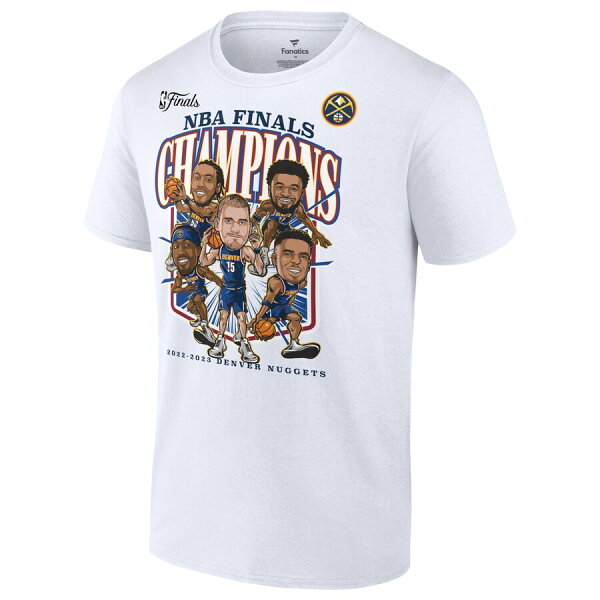 【取寄】NBA ナゲッツ Tシャツ NBAファイナル2023 優勝記念 Windmill Team Caricature T-Shirt Fanatics Branded ホワイト