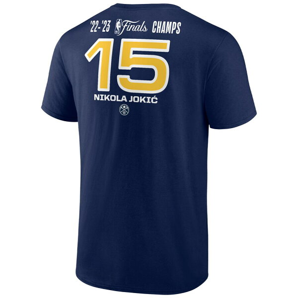 【取寄】NBA ニコラ・ヨキッチ ナゲッツ Tシャツ NBAファイナル2023 優勝記念 Name & Number T-Shirt Fanatics Branded ネイビー