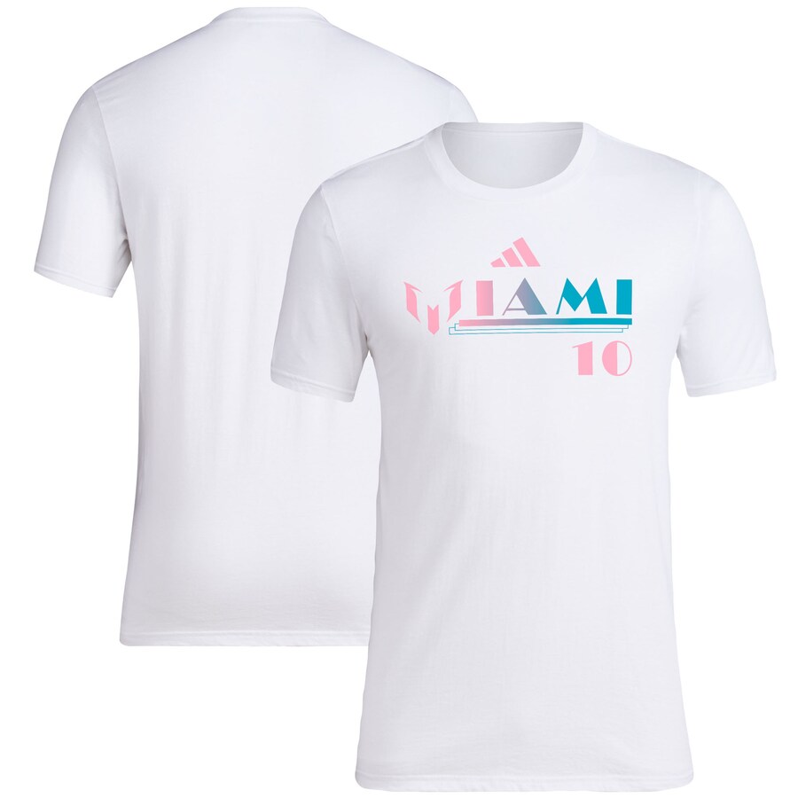 Soccer リオネル・メッシ インテル・マイアミ Tシャツ Messi x Miami T-Shirt アディダス/Adidas ホワイト