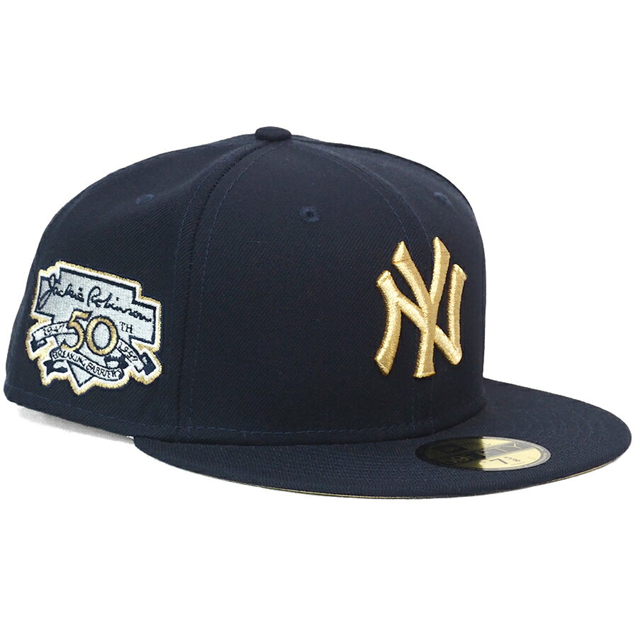 MLB ヤンキース キャップ ジャッキーロビンソンデー 59FIFTY Fitted Hat Cap ニューエラ/New Era Black/Gold