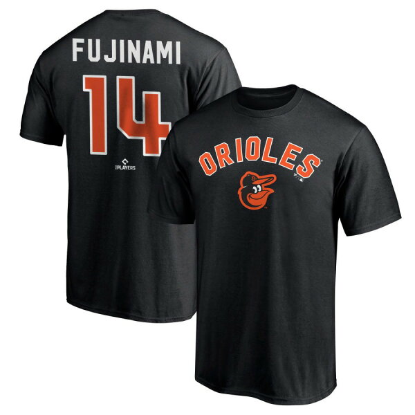 【取寄】MLB 藤浪晋太郎 オリオールズ Tシャツ Team ネーム＆ナンバー T-Shirt Fanatics Branded ブラック