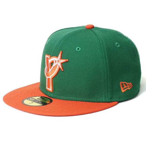 横浜DeNAベイスターズ グッズ キャップ  カスタム 59FIFTY ニューエラ/New Era グリーン/オレンジ（Y Logo)