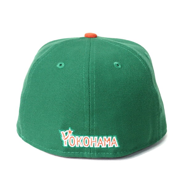 横浜DeNAベイスターズ グッズ キャップ  カスタム 59FIFTY ニューエラ/New Era グリーン/オレンジ（Y Logo)