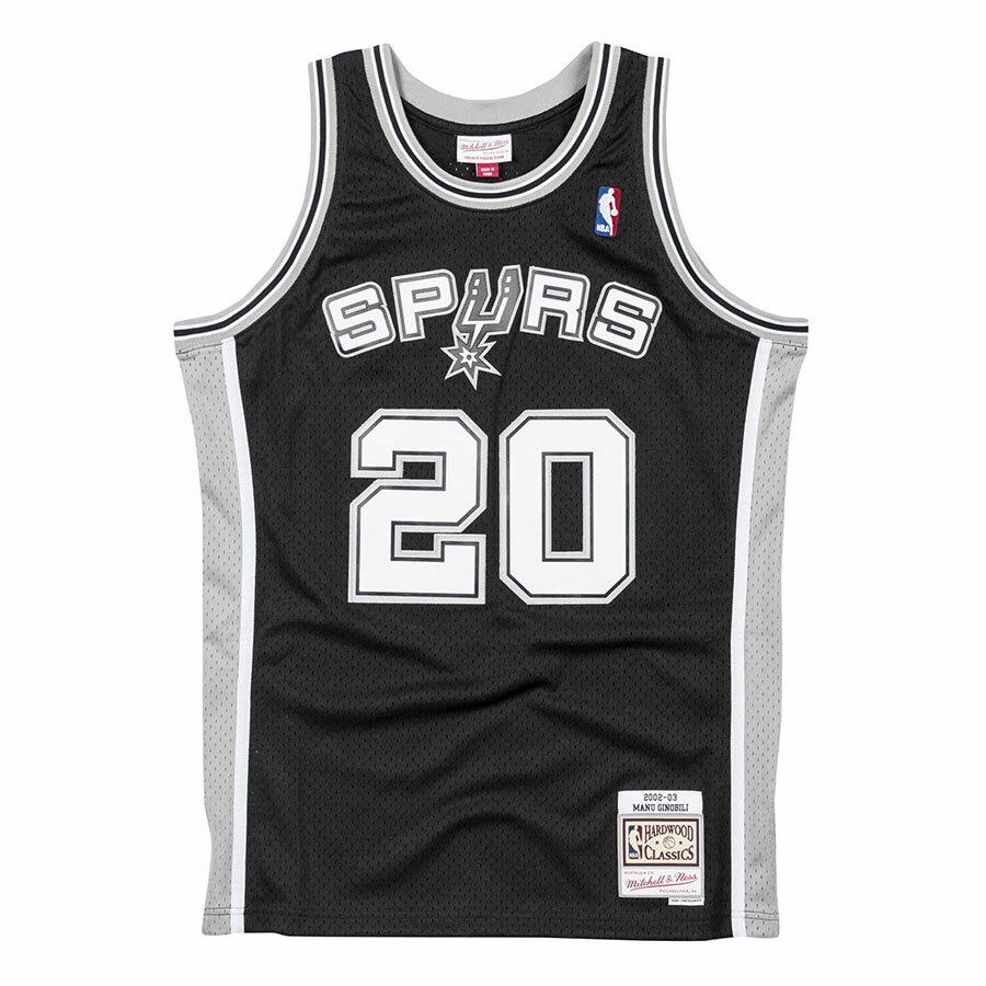 NBA マヌ・ジノビリ スパーズ ユニフォーム スウィングマン ミッチェル＆ネス/Mitchell & Ness ブラック 2002-2003