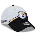 NFL スティーラーズ キャップ 2023 サイドライン 39THIRTY Flex Hat 1st ニューエラ/New Era ホワイト ブラック