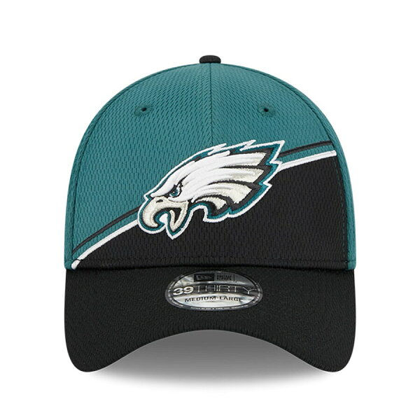 【取寄】NFL イーグルス キャップ 2023 サイドライン 39THIRTY Flex Hat 2nd ニューエラ/New Era ミッドナイトグリーン ブラック