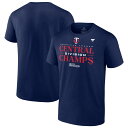 MLB ミネソタ・ツインズ Tシャツ 2023 AL 中地区 優勝 ロッカールーム T-Shirt Fanatics Branded ネイビー