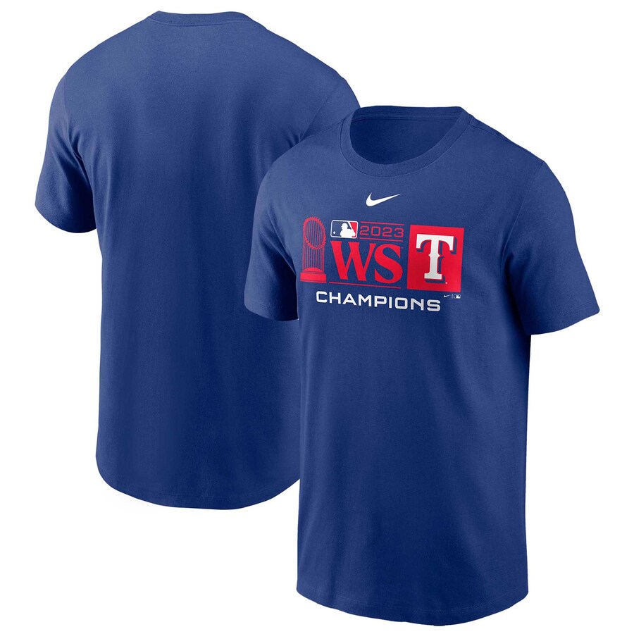 MLB レンジャーズ Tシャツ 2023 ワールドシリーズ 優勝記念 Champions Trophy Lock Up ナイキ/Nike ロイヤル