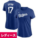 MLB 大谷翔平 ドジャース Tシャツ Women's レディース 2024 Fuse ネーム&ナンバー T-Shirt- Royal ナイキ/Nike