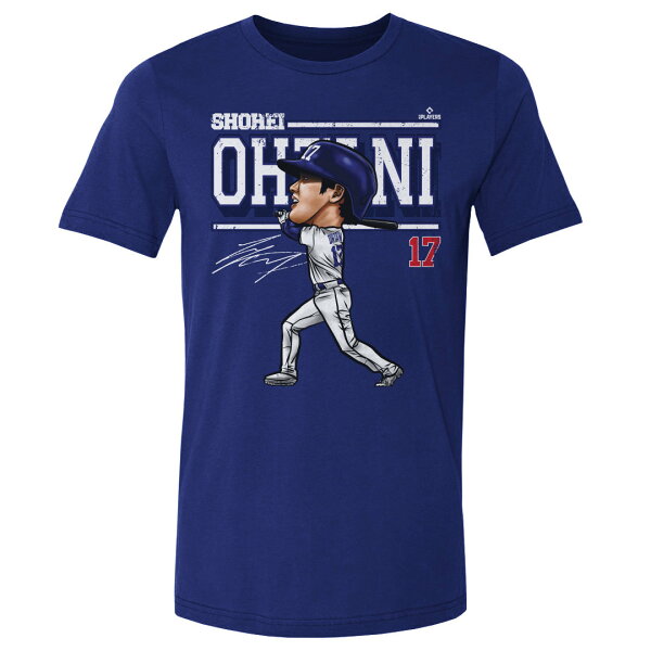 MLB 大谷翔平 ドジャース Tシャツ Los Angeles D カートゥーン WHT T-Shirt 500Level ロイヤルブルー