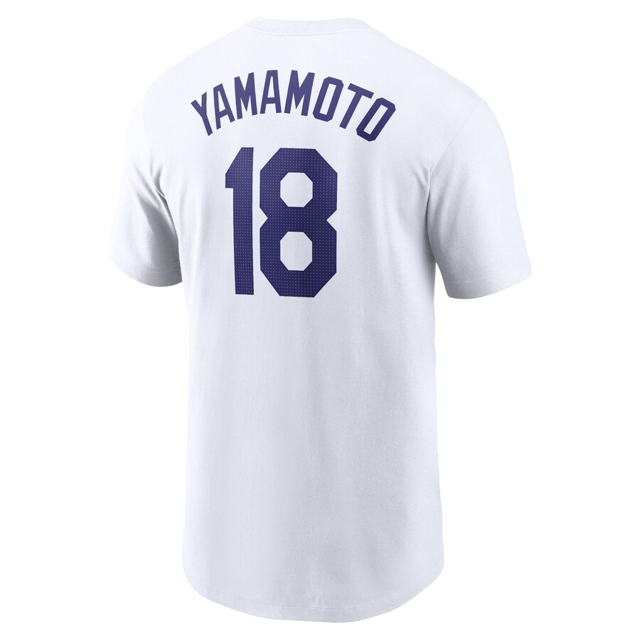 MLB 山本由伸 ドジャース Tシャツ ネーム＆ナンバー T-Shirt ナイキ/Nike ホワイト