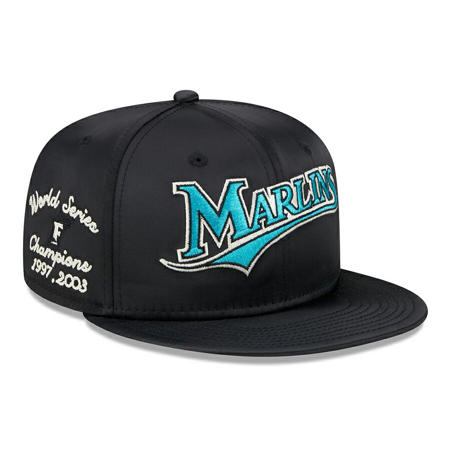 MLB フロリダ・マーリンズ キャップ Satin Script Snapback Cap ニューエラ/New Era ブラック