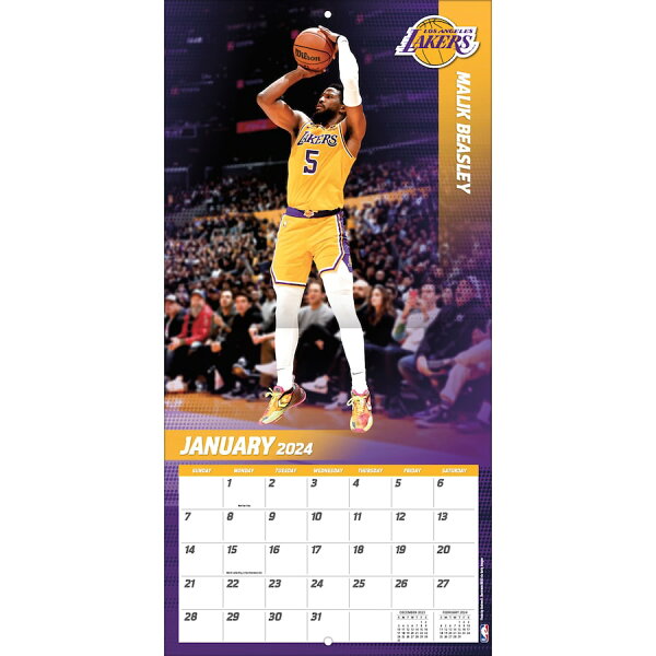 NBA レイカーズ カレンダー 2024 Team 壁掛け Wall Calendar Turner