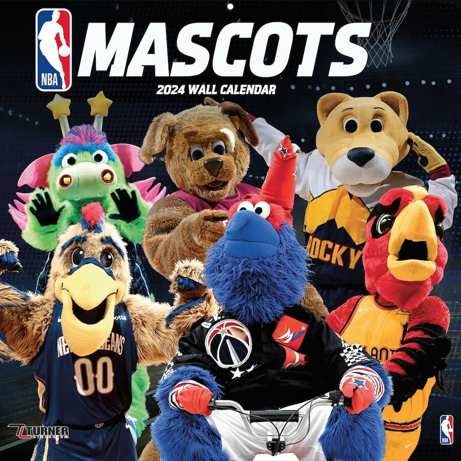 NBA カレンダー 2024 チームマスコット Mascots Wall Calendar Turner