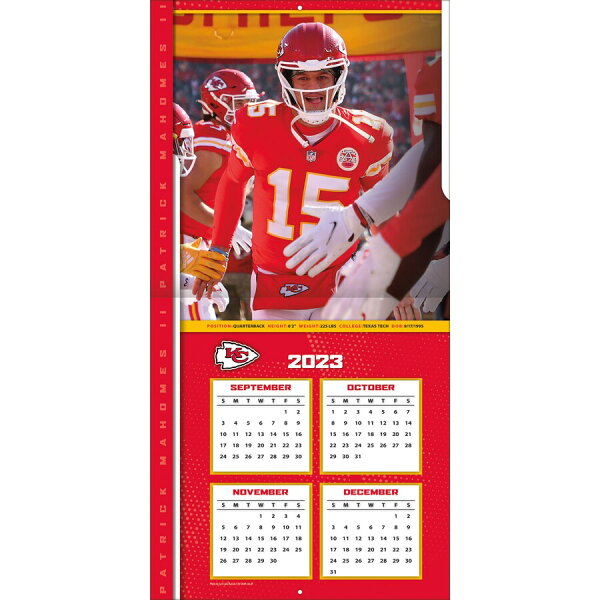 【取寄】【ピックアップ】NFL パトリック・マホームズ チーフス カレンダー 2024 Player 壁掛け Wall Calendar Turner