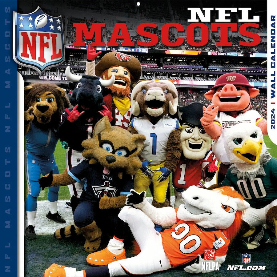 NFL カレンダー 2024 チームマスコット Mascots Wall Calendar Turner