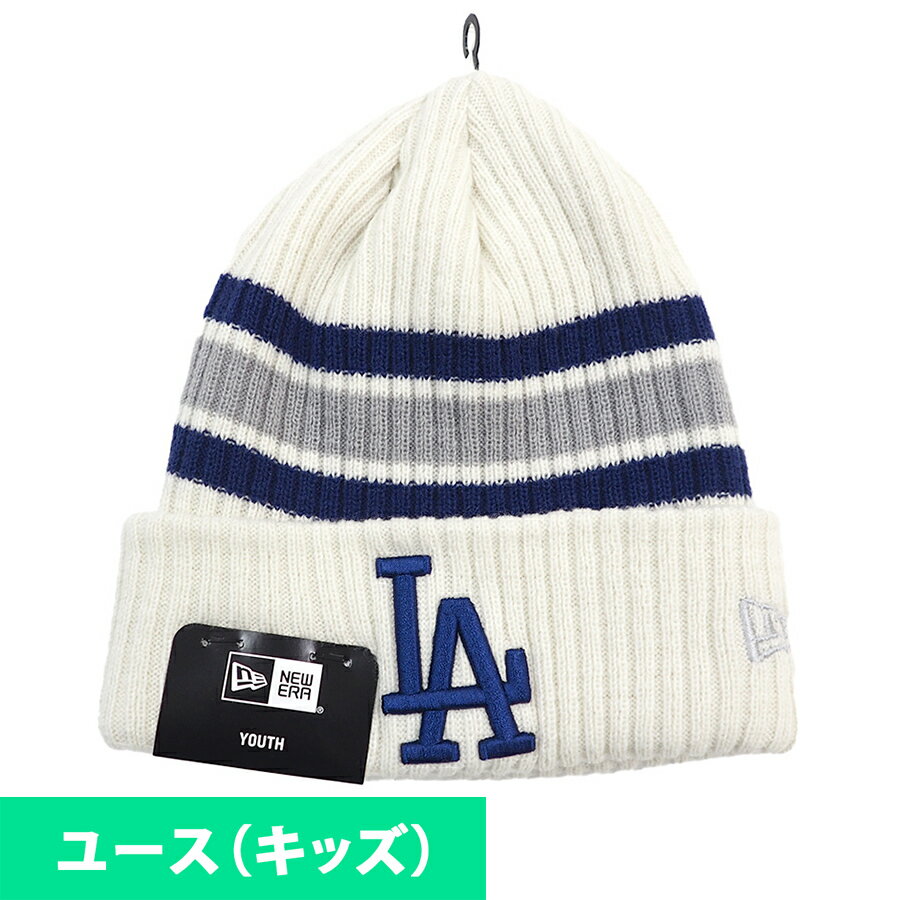 MLB ドジャース ニットキャップ Vintage Youth Beanie ニューエラ/New Era ベージュ/ロイヤル