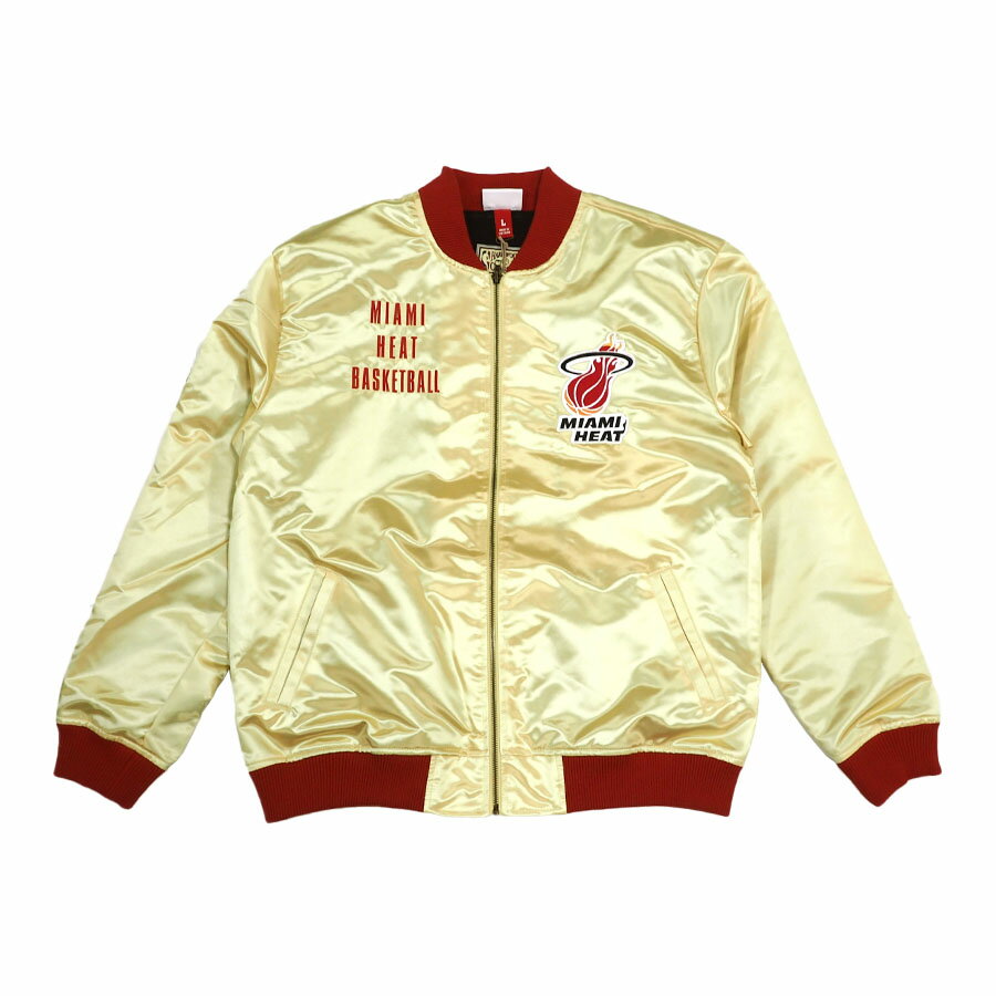 Rakuten - NBA マイアミ・ヒート ジャケット サテン ヴィンテージロゴ ライトウェイト ミッチェル＆ネス/Mitchell & Ness ゴールド