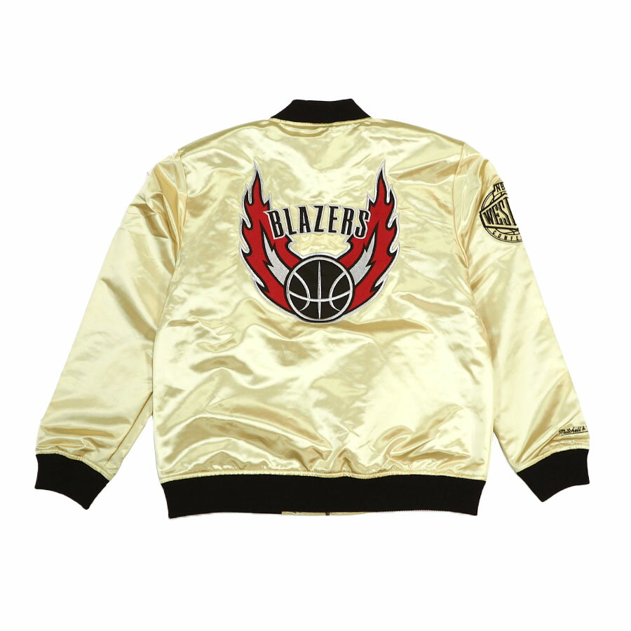 NBA トレイルブレイザーズ ジャケット サテン ヴィンテージロゴ ライトウェイト ミッチェル＆ネス/Mitchell & Ness ゴールド 2