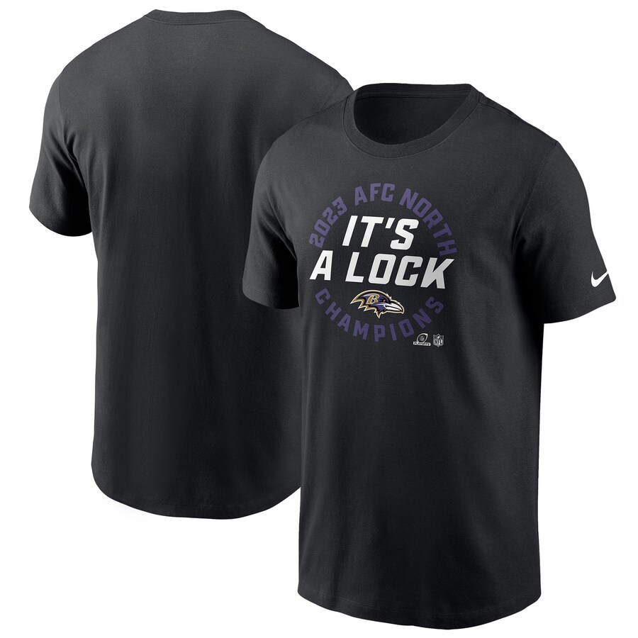 NFL レイブンズ Tシャツ 2023 AFC 北地区 ディビジョン優勝記念 ロッカールーム Trophy Collection ナイキ/Nike ブラック