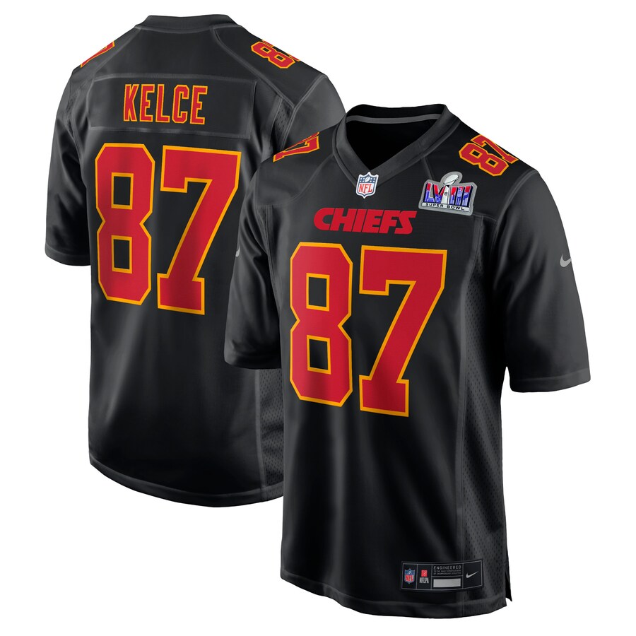 NFL トラビス・ケルス チーフス ユニフォーム 第58回スーパーボウル進出記念 Carbon Fashion Game Player Jersey ナイキ/Nike ブラック