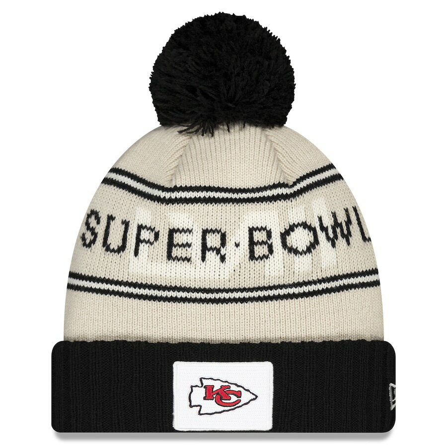 NFL `[tX Lbv 58X[p[{EioLO Cuffed Knit Hat with Pom j[G/New Era N[ ubN