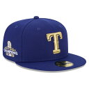 MLB レンジャーズ キャップ 2024ゴールドコレクション WS優勝 59FIFTY Fitted Hat ニューエラ/New Era ロイヤル