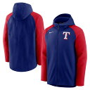 MLB レンジャーズ パーカー オーセンティックコレクション AC Raglan フルジップ フーディー ナイキ/Nike ロイヤル レッド(4)