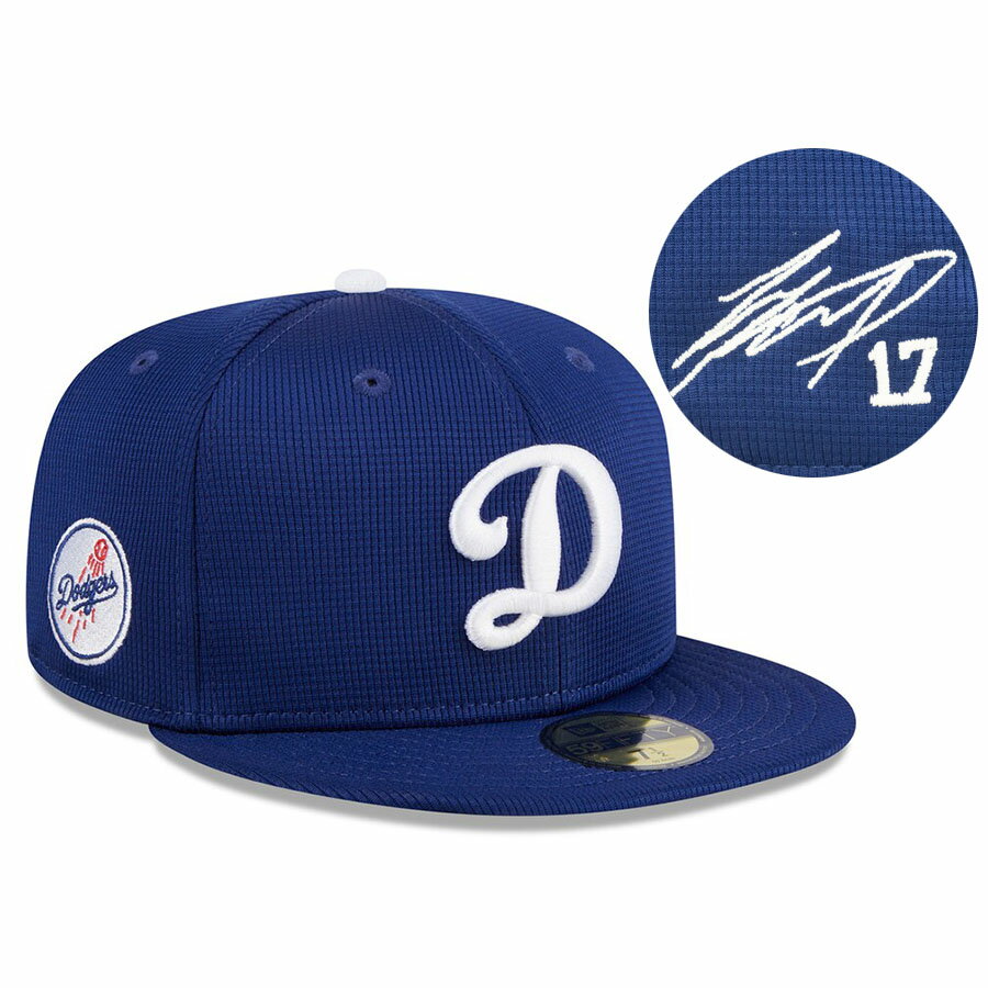 MLB 大谷翔平 ドジャース キャップ 【海外カスタム】 2024 バッティングプラクティス 59FIFTY サイン刺繍 ニューエラ/New Era