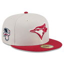 MLB ブルージェイズ キャップ 2024 独立記念日 Fourth of July 59FIFTY Fitted Hat ニューエラ/New Era カーキ レッド(4)