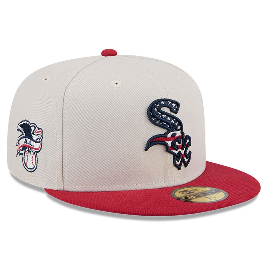 MLB ホワイトソックス キャップ 2024 独立記念日 Fourth of July 59FIFTY Fitted Hat ニューエラ/New Era カーキ レッド