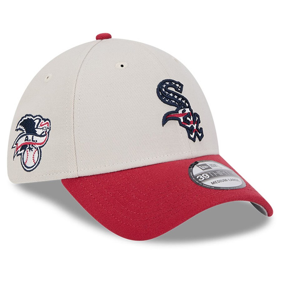 Cap - MLB ホワイトソックス キャップ 2024 独立記念日 Fourth of July 39THIRTY Flex Hat ニューエラ/New Era カーキ レッド