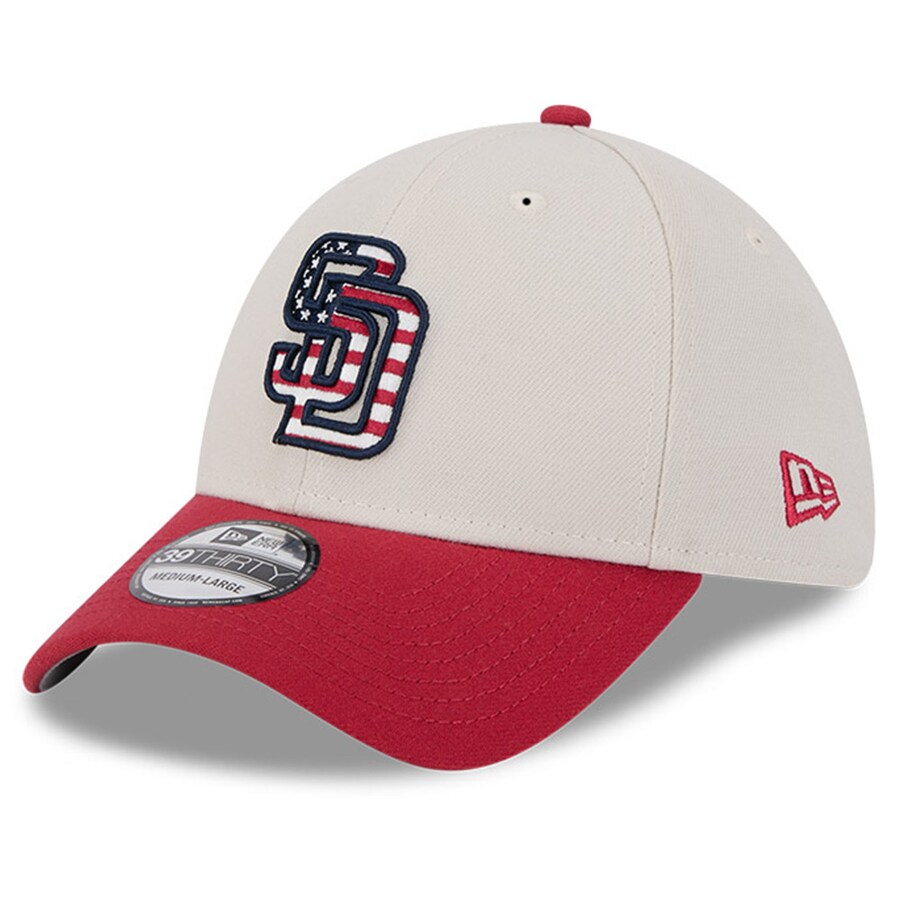 MLB パドレス キャップ 2024 独立記念日 Fourth of July 39THIRTY Flex Hat ニューエラ/New Era カーキ レッド 3