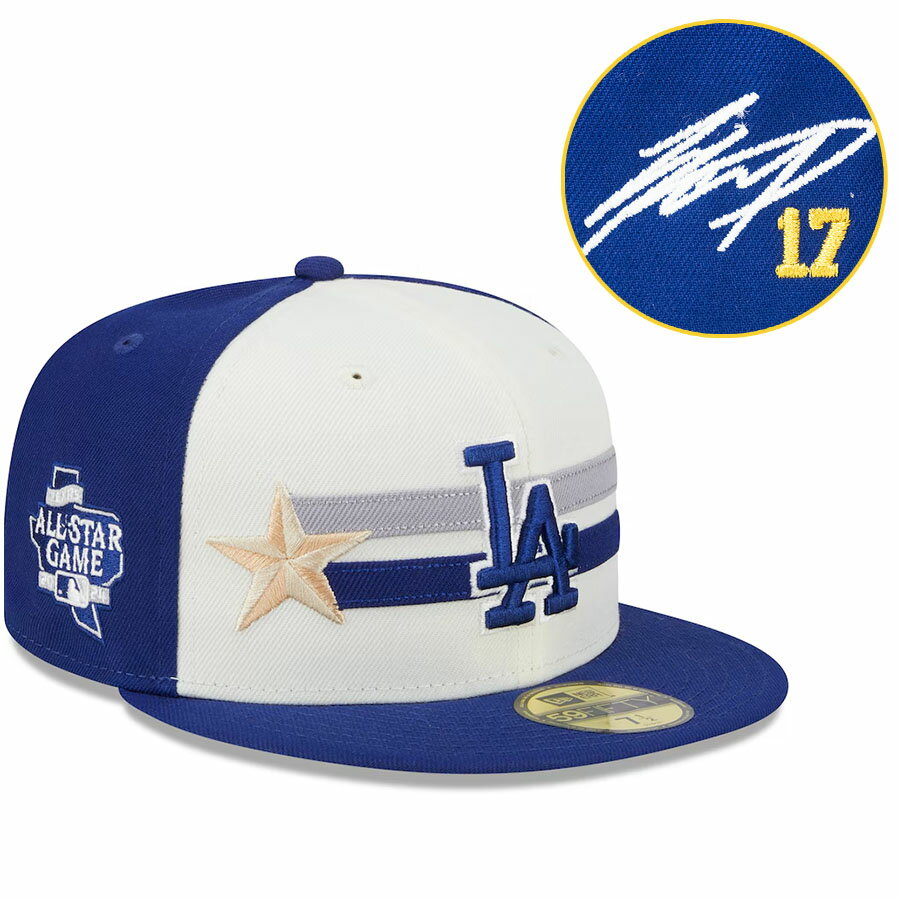 樂天商城 - MLB 大谷翔平 ドジャース キャップ 【海外カスタム】オールスターゲーム2024 ワークアウト 59FIFTY サイン刺繍 ニューエラ/New Era