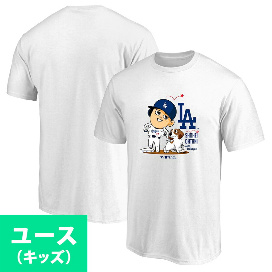 キッズサイズ 大谷翔平 x デコピン ヘッドバンプ Tシャツ ドジャース Fanatics ホワイト oh24gdのサムネイル