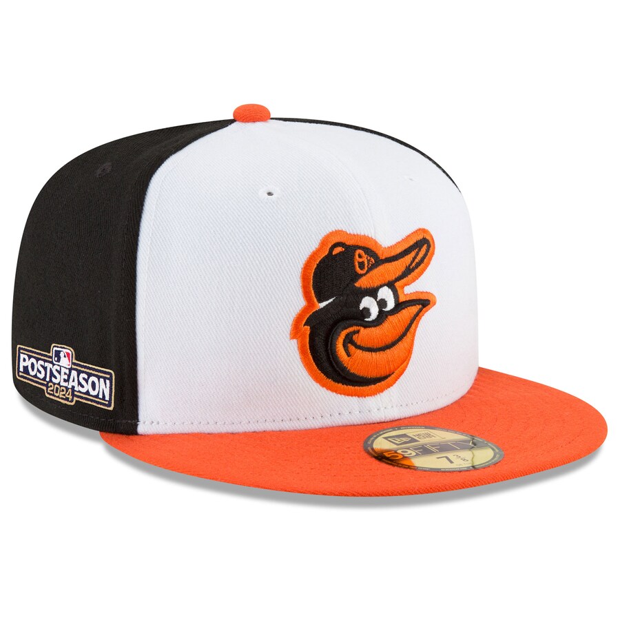 樂天商城 - MLB オリオールズ キャップ 2024 MLB ポストシーズン進出記念 Side Patch 59FIFTY Fitted Hat ニューエラ/New Era ホワイト