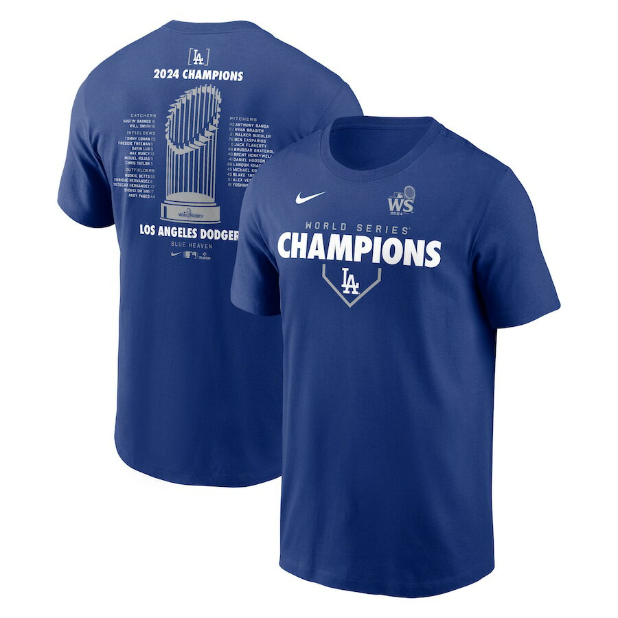Rakuten - MLB ドジャース Tシャツ 【海外版】ワールドシリーズ2024優勝記念 Roster T-Shirt ナイキ/Nike ロイヤル