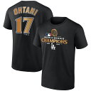 MLB 大谷翔平 ドジャース Tシャツ 【海外版】ワールドシリーズ2024優勝記念 ネーム&ナンバー T-Shirt Fanatics ブラック