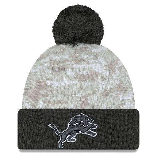 NFL ライオンズ ニットキャップ サルートトゥサービス2024 Cuffed Knit Hat with Pom ニューエラ/New Era ホワイト グラファイト NFL ライオンズ ニットキャップ サルートトゥサービス2024 Cuffed Knit Hat with Pom ニューエラ/New Era ホワイト グラファイト