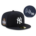 MLB アーロン・ジャッジ ヤンキース キャップ 【海外カスタム】サイン刺繍 ワールドシリーズ2024 59FIFTY ニューエラ/New Era ネイビー