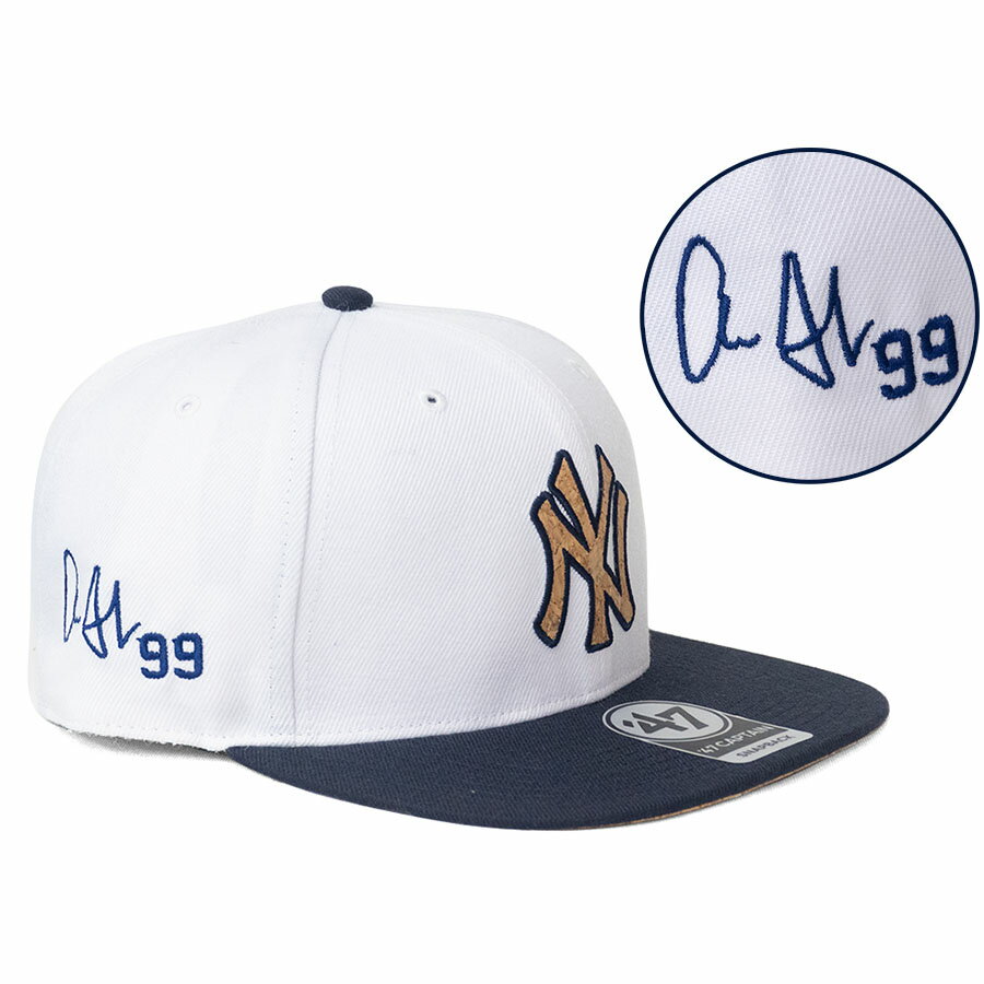 MLB アーロン・ジャッジ ヤンキース キャップ 【海外カスタム】Captain サイン刺繍 スナップバック CAP 47Brand