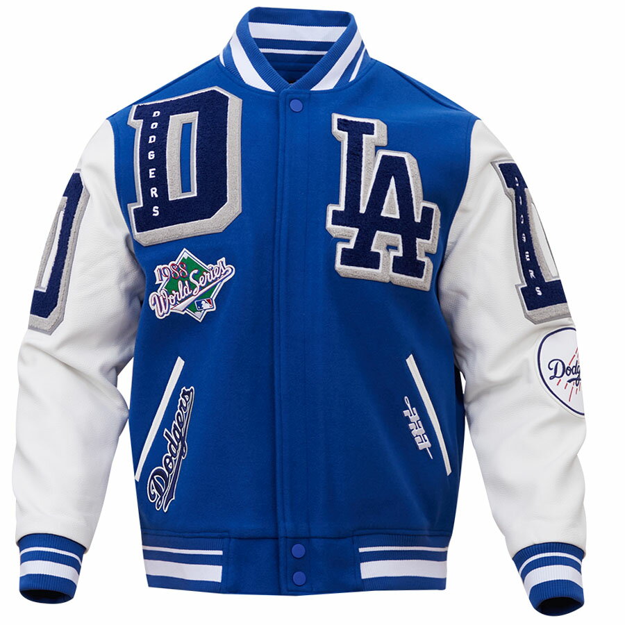 アイテム情報▼S[胸囲80-88.9cm/ウエスト64.8-73.7cm]▼M[胸囲88.9-95.3cm/ウエスト73.7-81.3cm]▼L[胸囲95.3-104.1cm/ウエスト81.3-88.9cm]▼XL[胸囲104.1-111.8cm/ウエスト88.9-96.5cm]▼XXL[胸囲111.8-123cm/ウェスト111.8-123.2cm]※こちらは実寸ではなくメーカー参考サイズです。取り寄せ注文規約2点以上のお買い上げの場合全ての商品が揃い次第発送します。（配送料・手数料は初回発送分のみご請求）× メーカーが在庫を確保できず、キャンセルとなる場合がございます× お客様都合によるキャンセル・返品は承り兼ねます仕様が変更される場合があります※画像はサンプルになりますお取り寄せ注文の場合、発送までに 1ヶ月～2ヶ月ほどお時間がかかります（配送日の指定はできません）上記内容をご理解の上ご注文するようお願い致します※上記内容をお守り頂かないと商品の発送ができない場合がございますアイテム詳細サイズ▼アイテム情報に参考サイズ記載素材-ブランドPro Standard生産国-注意点・商品は生産時期によってデザインやサイズに差が生じる場合がございます。・商品はモニターの影響で色の変化が感じられる場合がございます。・洗濯・アイロンの使用につきましては、品質マークに従ってください。関連キーワード[アウター][ジャンパー][MASH UP RIB WOOL VARSITY JACKET][Los Angeles Dodgers][Royal][メジャーリーグ 大リーグ][LAD]