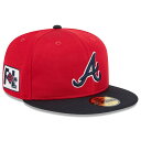 MLB ブレーブス キャップ 【海外版】2025 スプリングトレーニング 59FIFTY Fitted ニューエラ/New Era レッド ネイビー