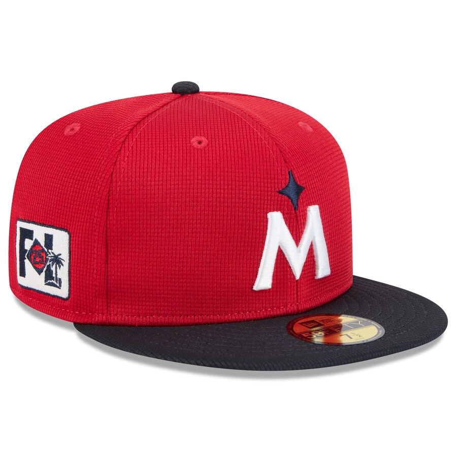 乐天商城 - MLB ミネソタ・ツインズ キャップ 【海外版】2025 スプリングトレーニング 59FIFTY Fitted ニューエラ/New Era レッド ネイビー
