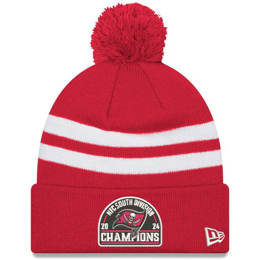 NFL バッカニアーズ ニットキャップ 2024 NFC 南地区 ディビジョン優勝記念 Striped Cuffed Knit Hat ニューエラ/New Era レッド NFL バッカニアーズ ニットキャップ 2024 NFC 南地区 ディビジョン優勝記念 Striped Cuffed Knit Hat ニューエラ/New Era レッド