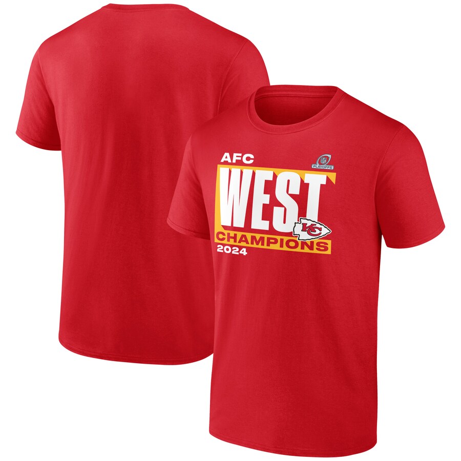 NFL チーフス Tシャツ 2024 AFC 西地区 ディビジョン優勝記念 Conquer T-Shirt Fanatics レッド
