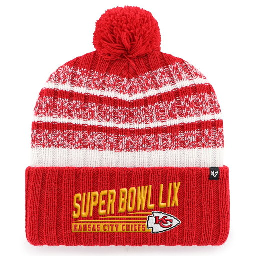 NFL チーフス ニットキャップ 第59回スーパーボウル 進出 Tavern Cuffed Knit Hat with Pom 47Brand レッド NFL チーフス ニットキャップ 第59回スーパーボウル 進出 Tavern Cuffed Knit Hat with Pom 47Brand レッド