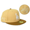MLB 大谷翔平 ドジャース キャップ 【海外買付】Color Pack 2Tone 59FIFTY サイン刺繍 ニューエラ/New Era カーキ ブラウン(4)